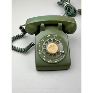Vintage 1965 Western Electric G3 Handset 500 Rotary Dial Telephone Avocado Green